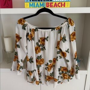 DNA Couture Floral Off-Shoulder Top
